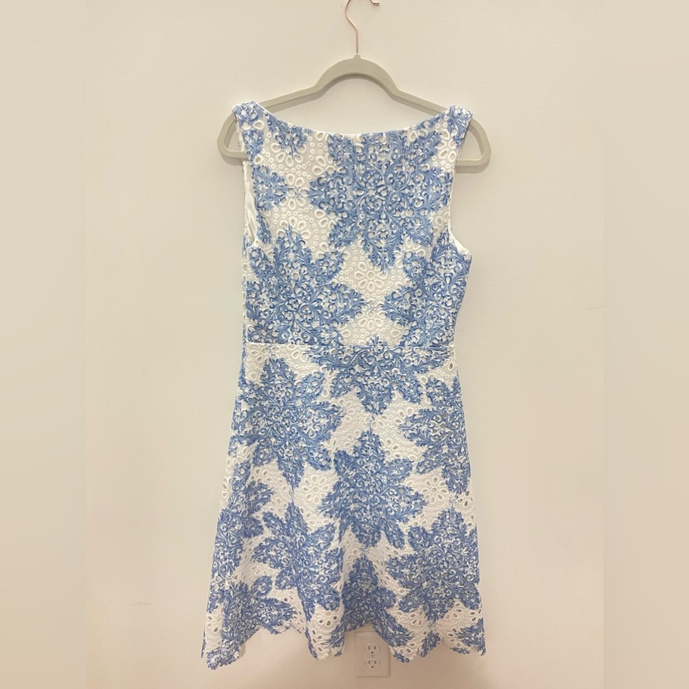 Anthropologie Eva Franco scallop star flower floral lace dress sz 12 blogger fav
